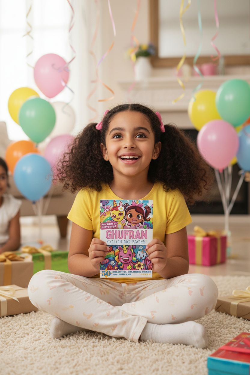 Ghufran coloring book in use