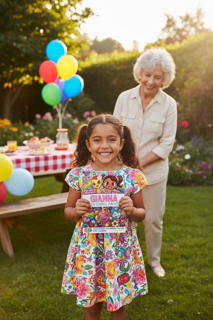 Gianna coloring book in use