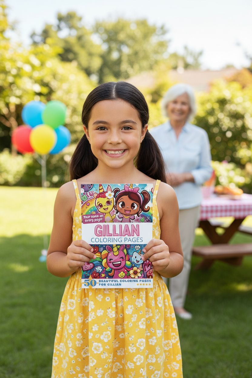 Gillian coloring book in use