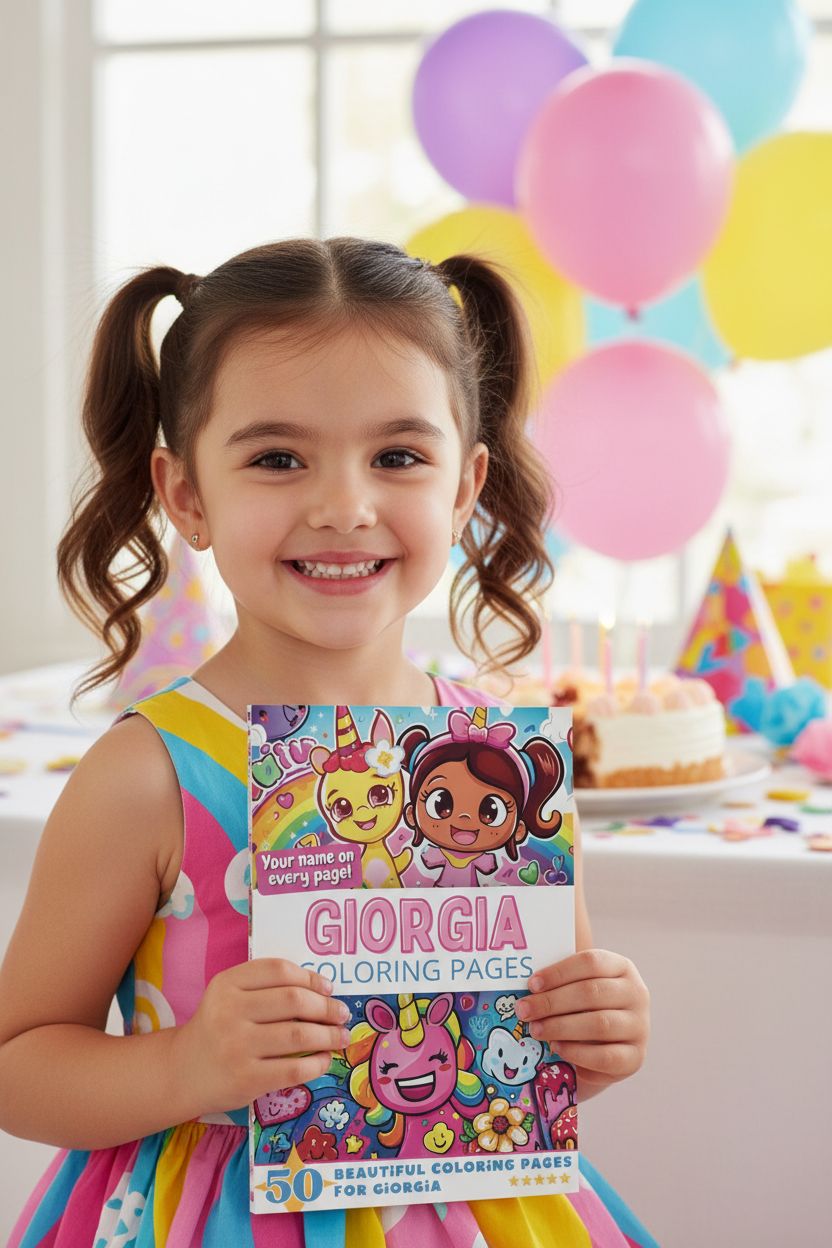 Giorgia coloring book in use