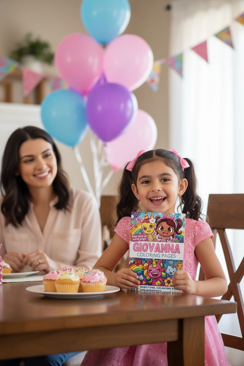 Giovanna coloring book in use