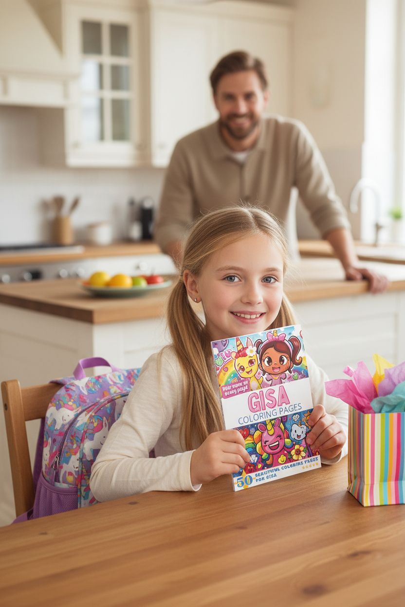 Gisa coloring book in use