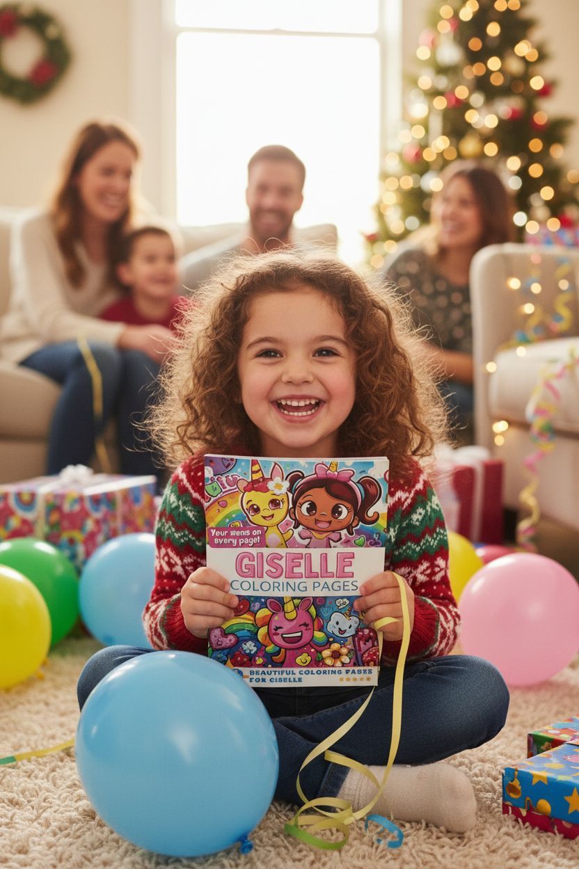 Giselle coloring book in use