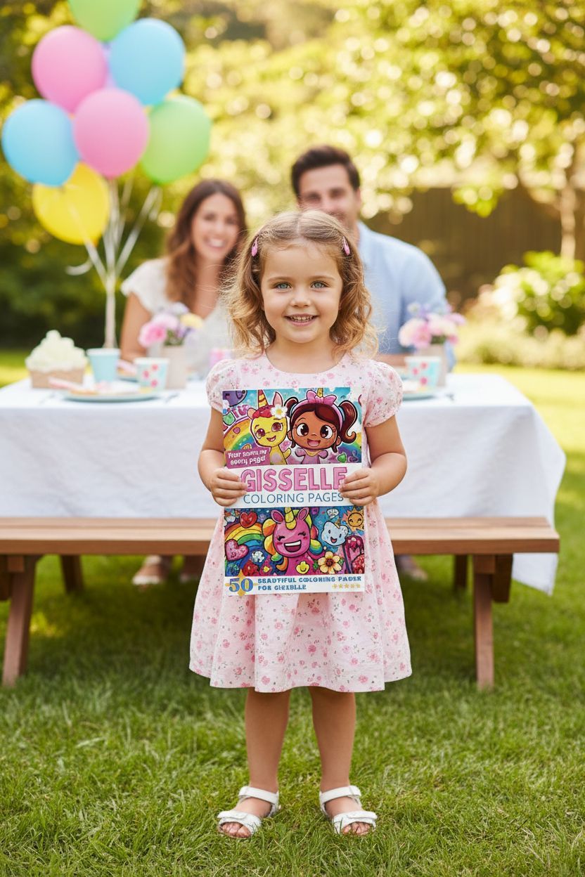 Gisselle coloring book in use