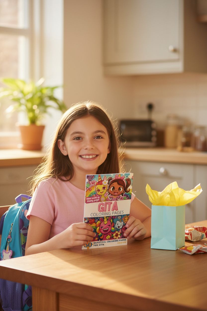 Gita coloring book in use