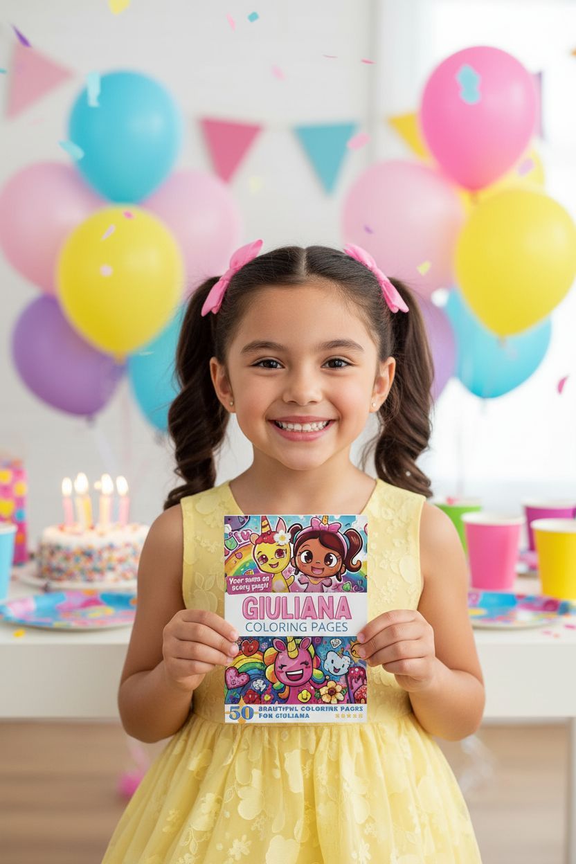 Giuliana coloring book in use