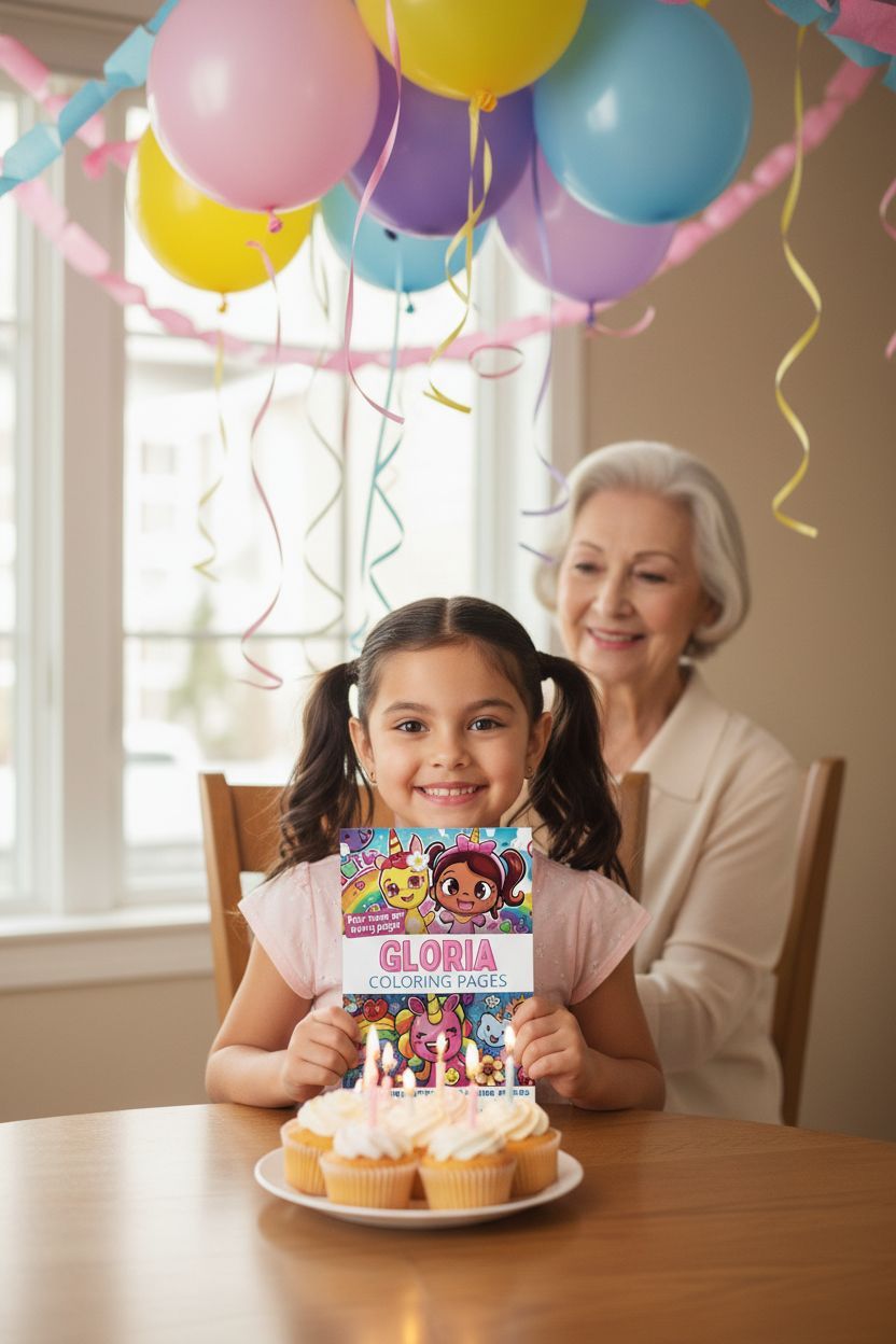 Gloria coloring book in use