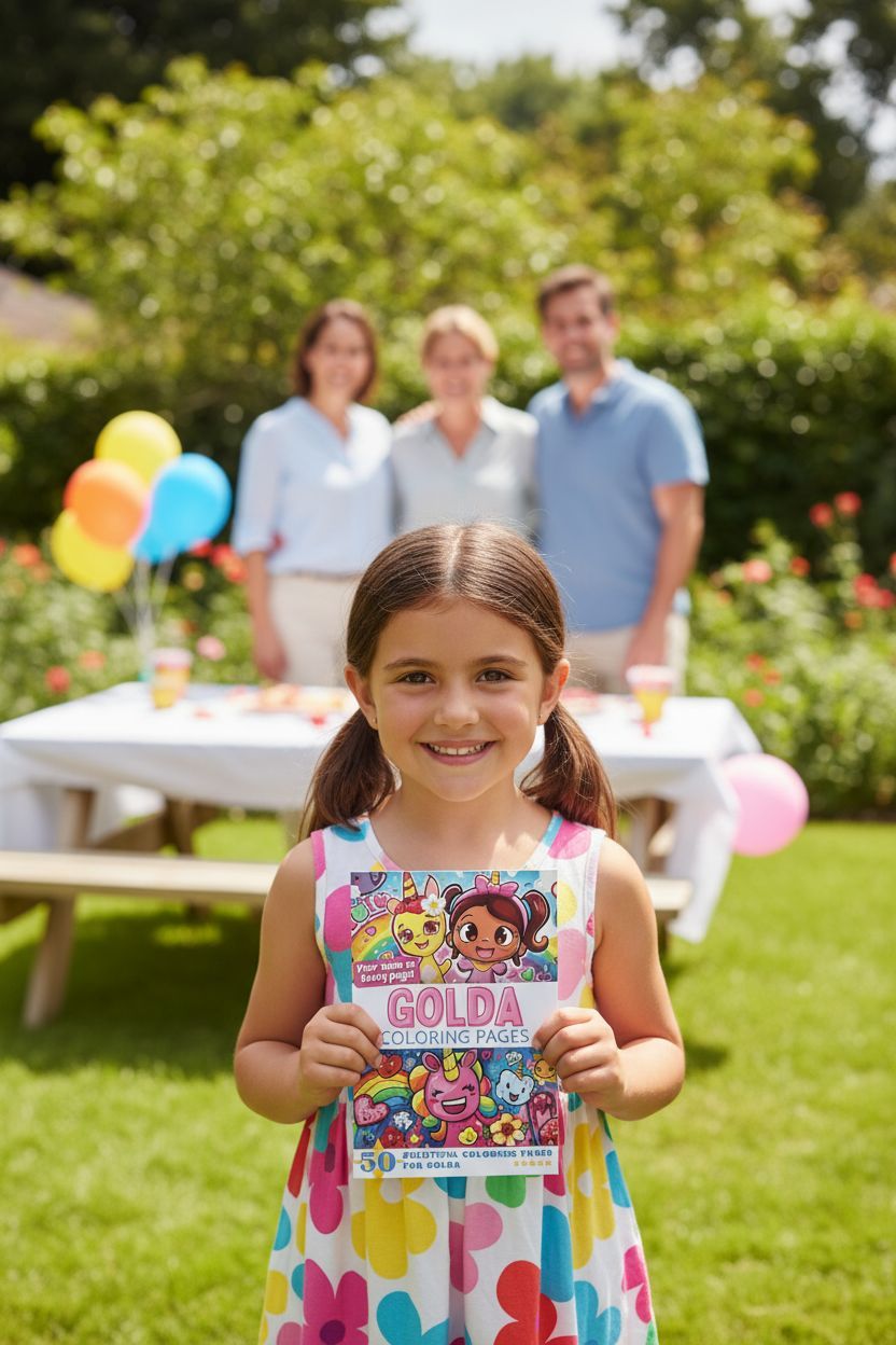 Golda coloring book in use
