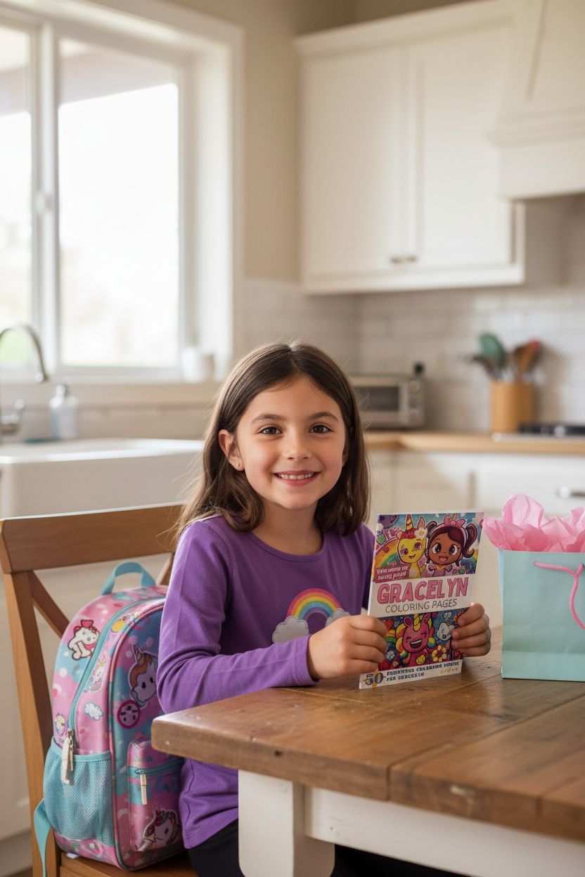 Gracelyn coloring book in use