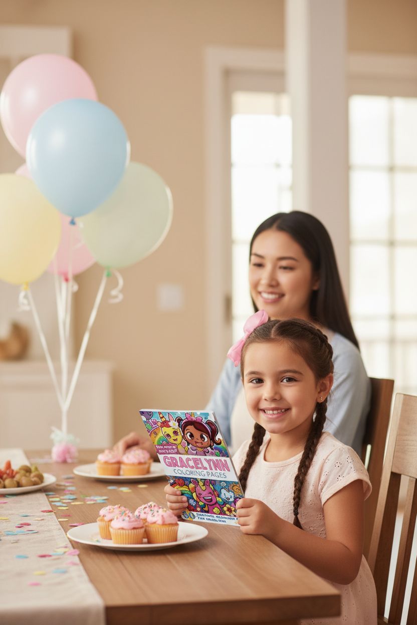 Gracelynn coloring book in use
