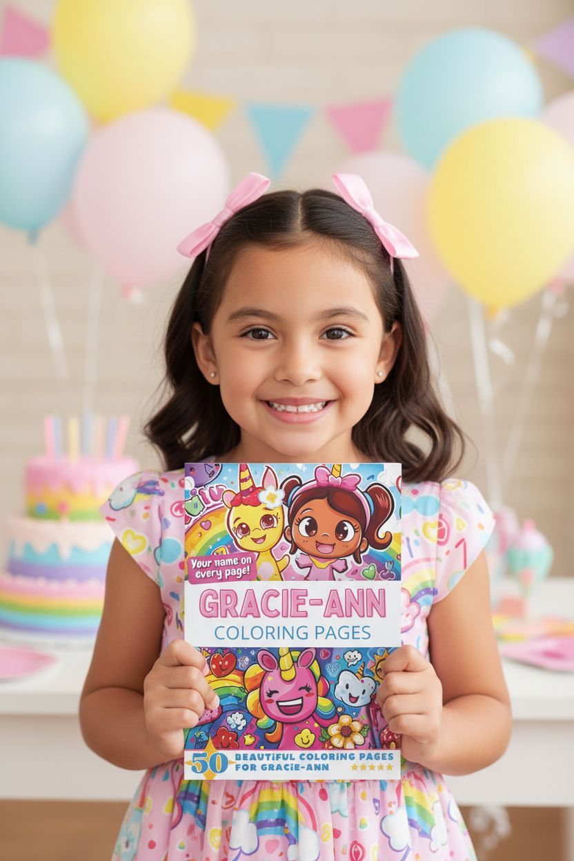 Gracie-Ann coloring book in use
