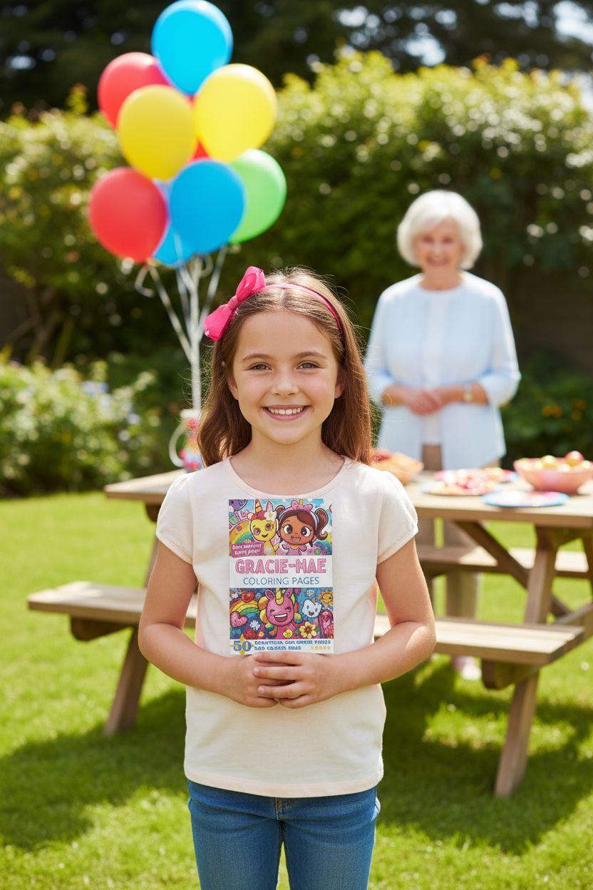 Gracie-Mae coloring book in use
