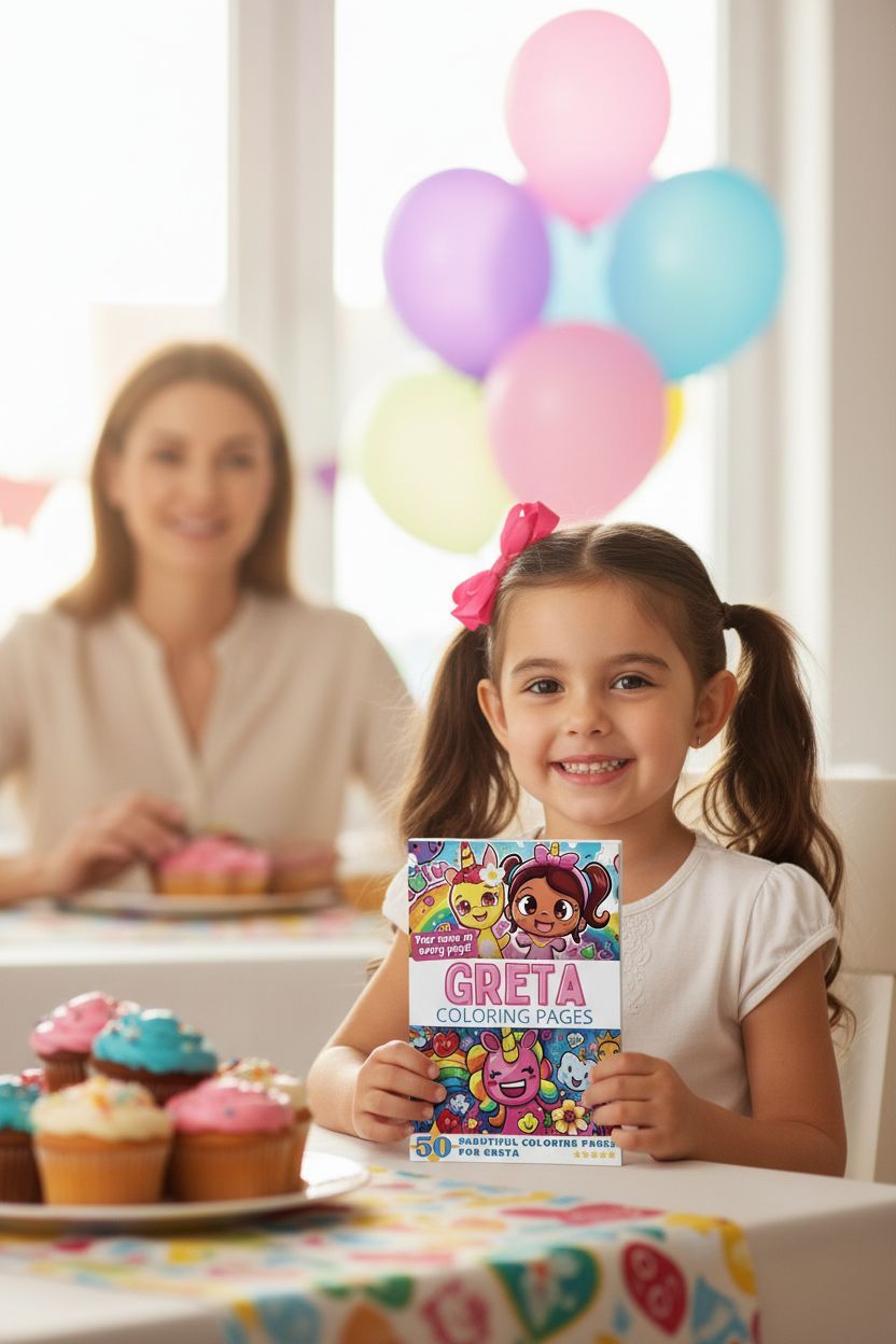 Greta coloring book in use