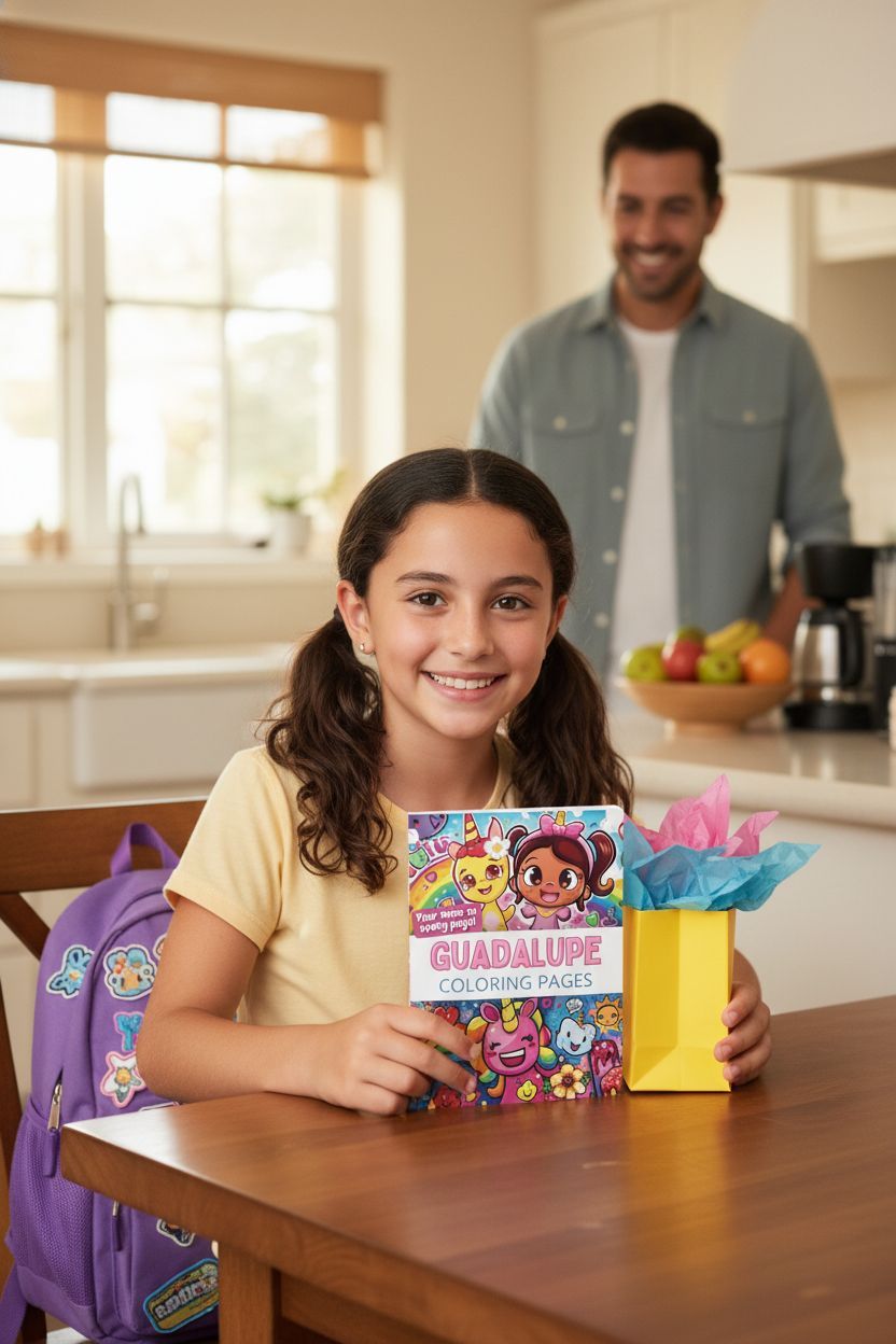 Guadalupe coloring book in use