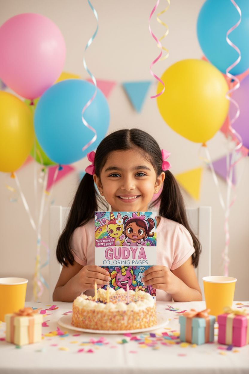 Gudya coloring book in use