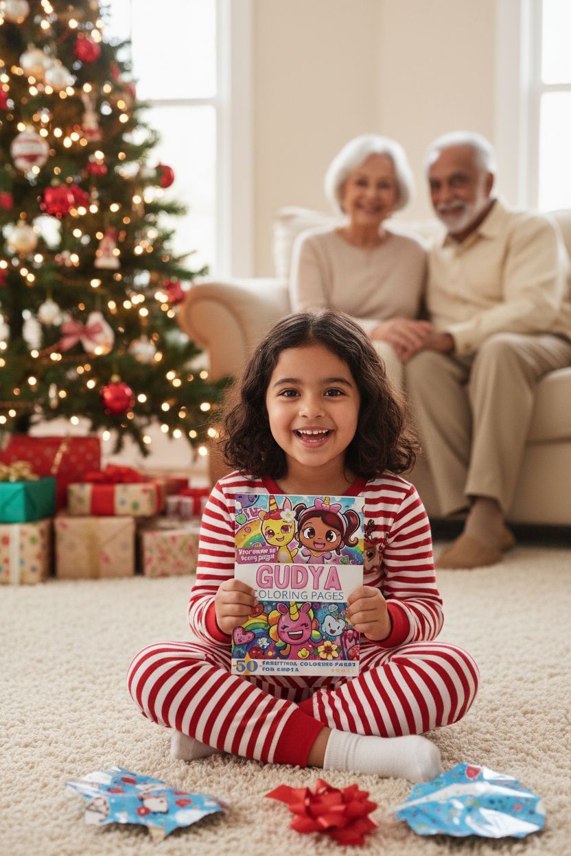 Gudya Christmas coloring pages gift