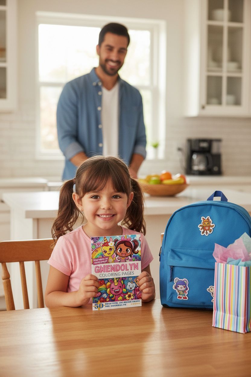 Gwendolyn coloring book in use