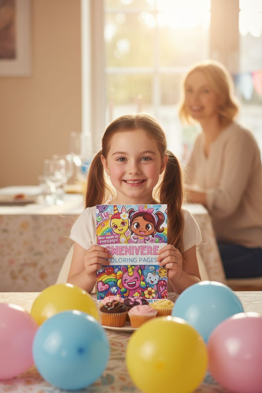 Gwenivere coloring book in use