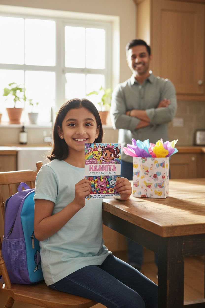 Haaniya coloring book in use
