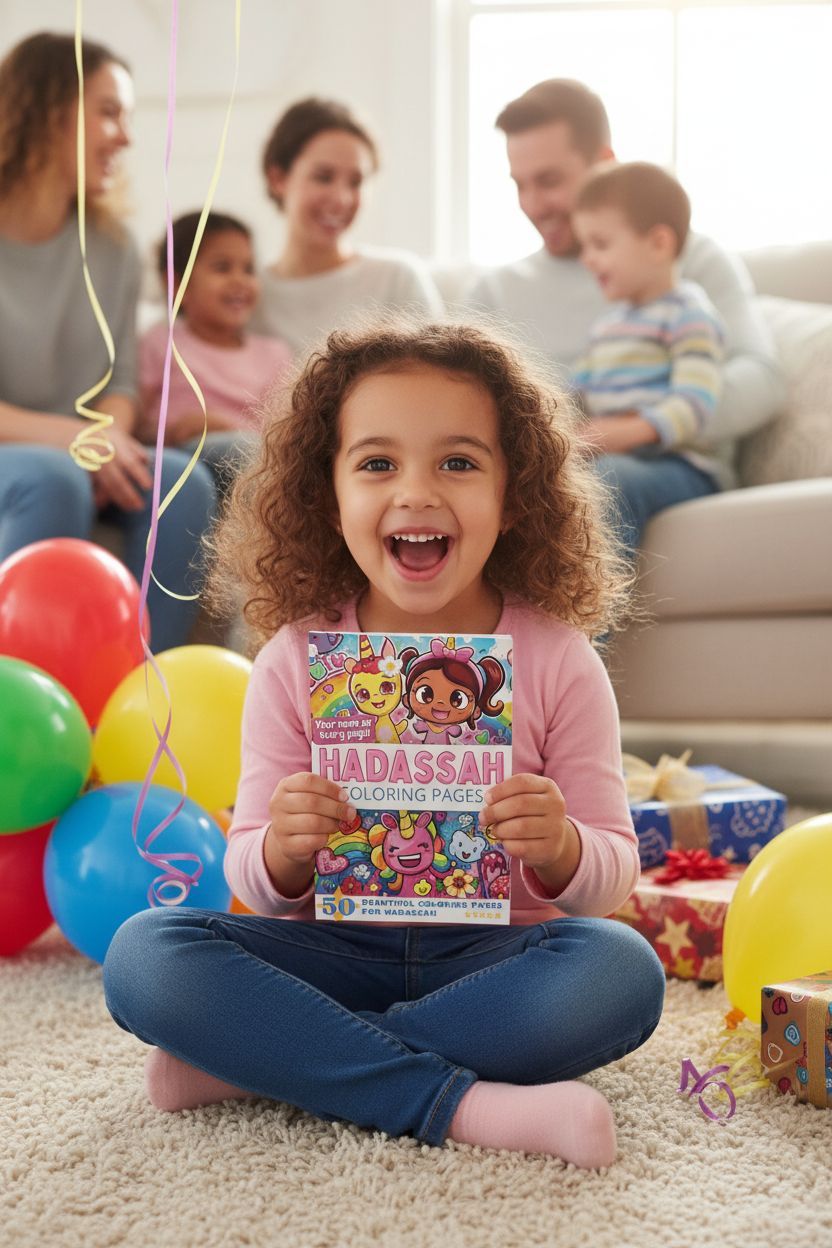 Hadassah coloring book in use