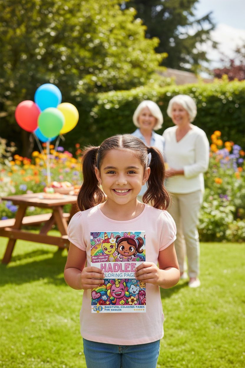 Hadlee coloring book in use