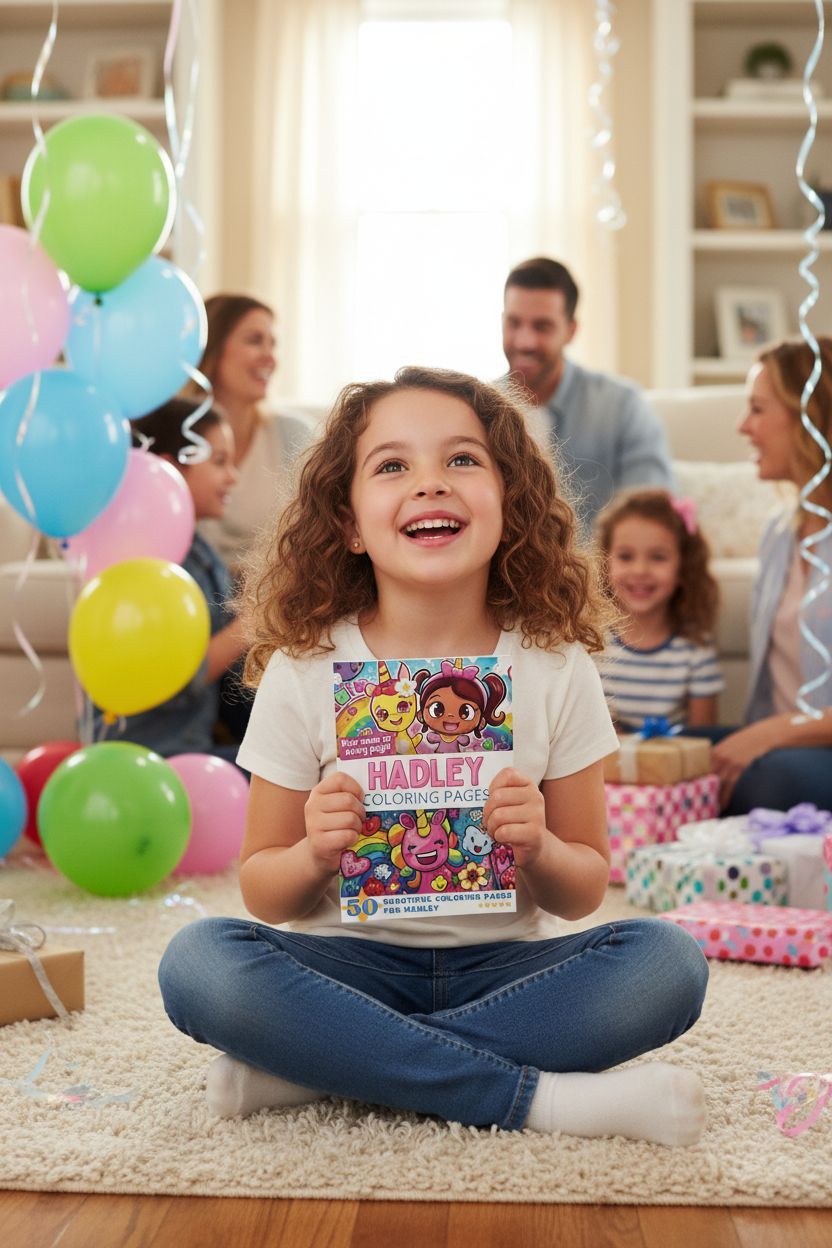 Hadley coloring book in use