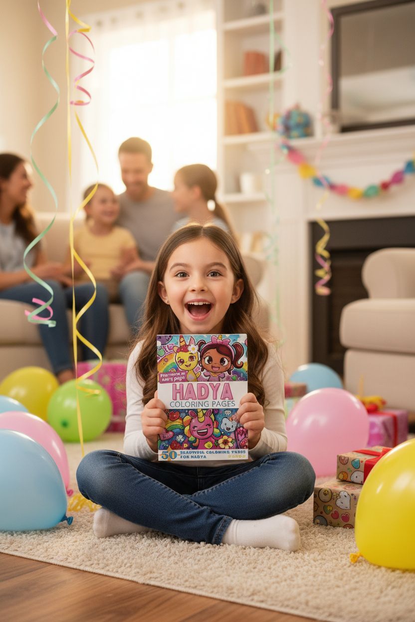 Hadya coloring book in use