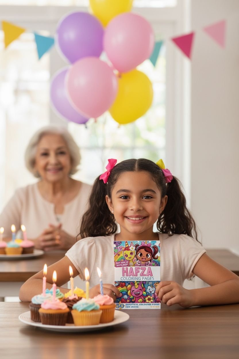 Hafza coloring book in use