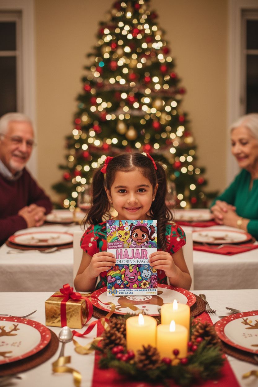 Hajar Christmas coloring pages gift