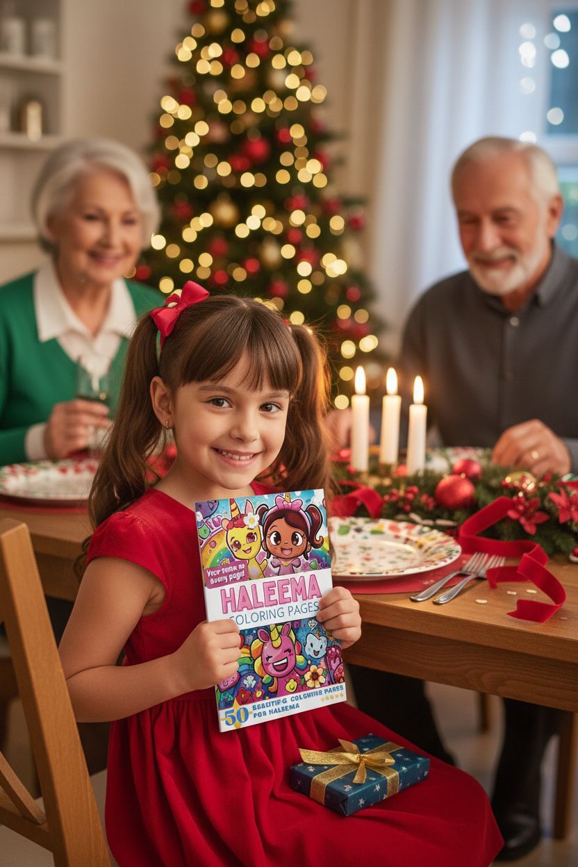 Haleema Christmas coloring pages gift