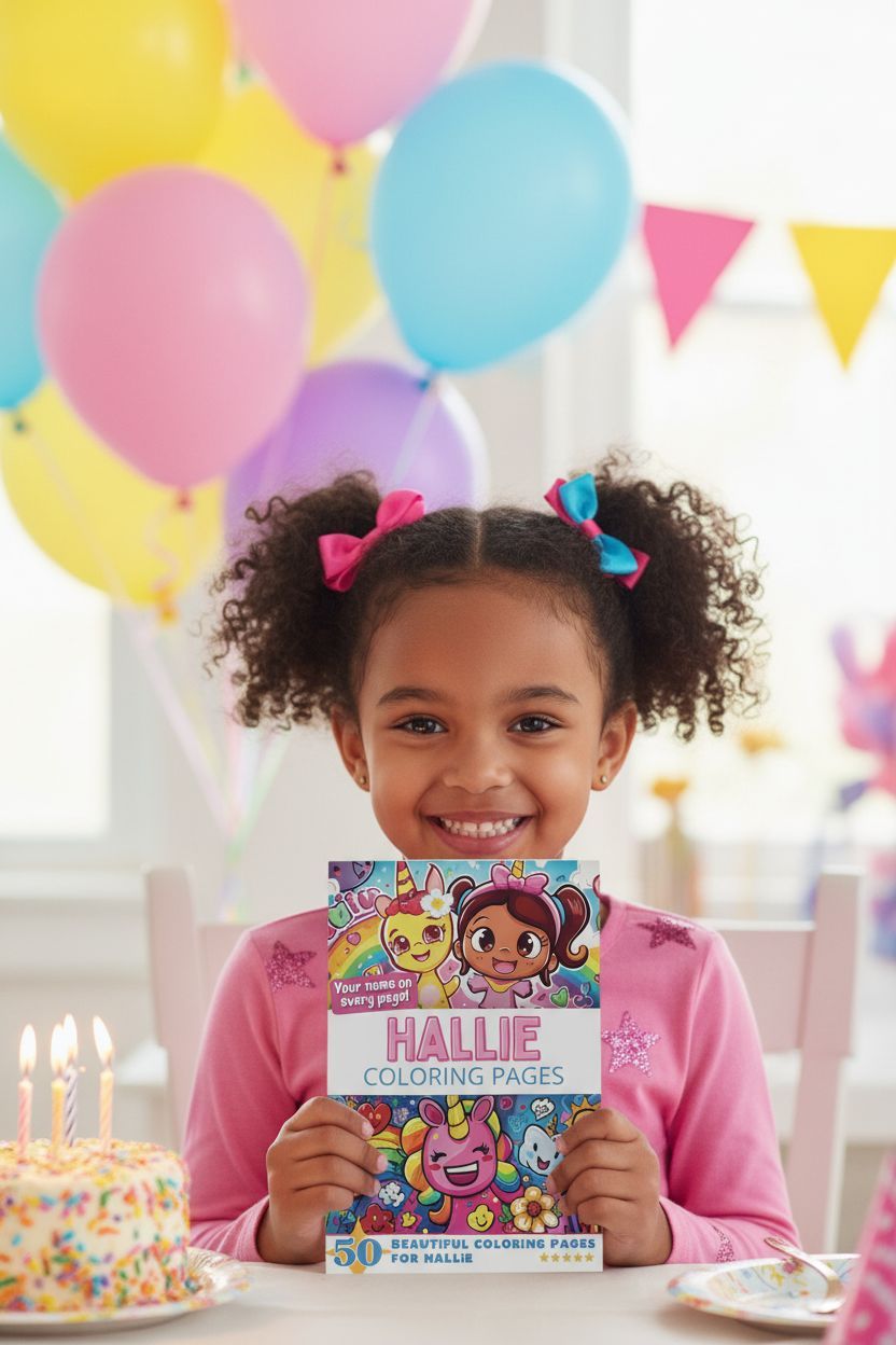 Hallie coloring book in use