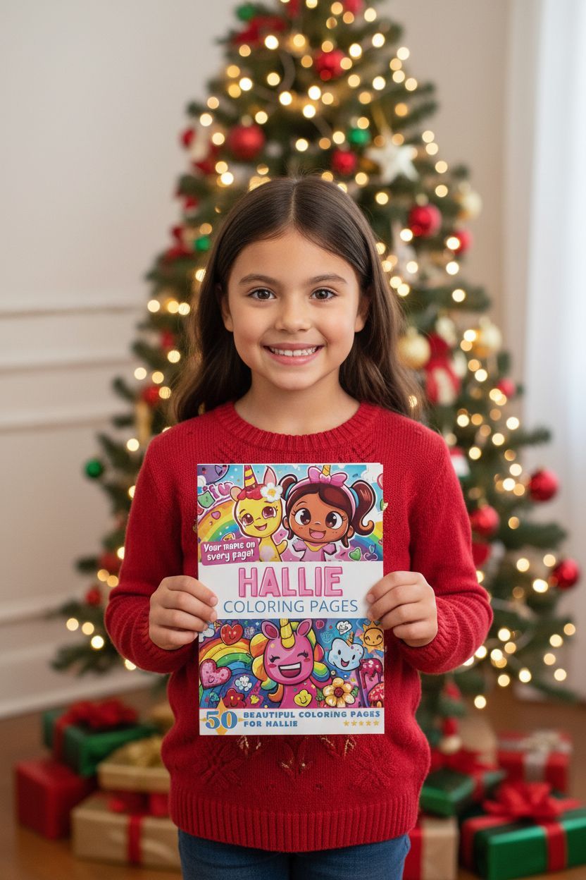 Hallie Christmas coloring pages gift