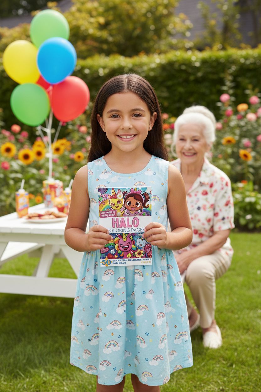 Halo coloring book in use