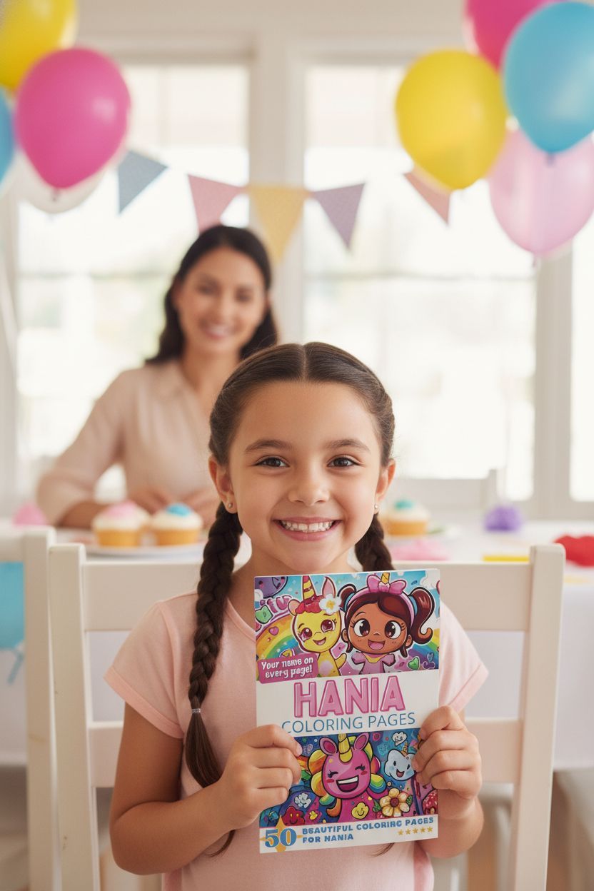 Hania coloring book in use