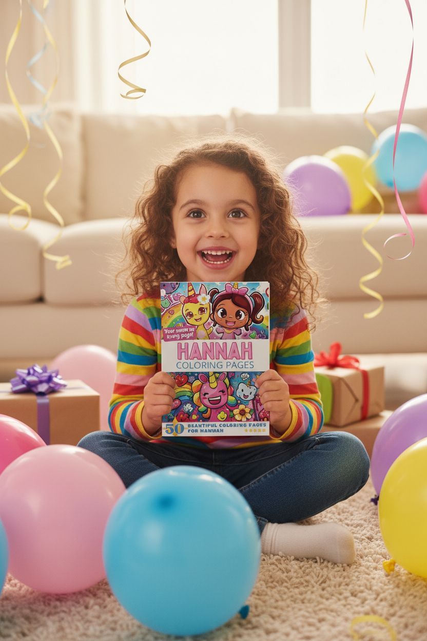 Hannah coloring book in use