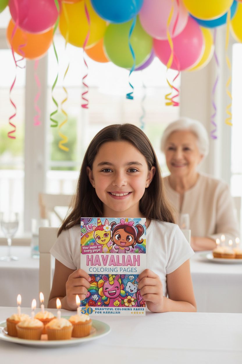 Havaliah coloring book in use