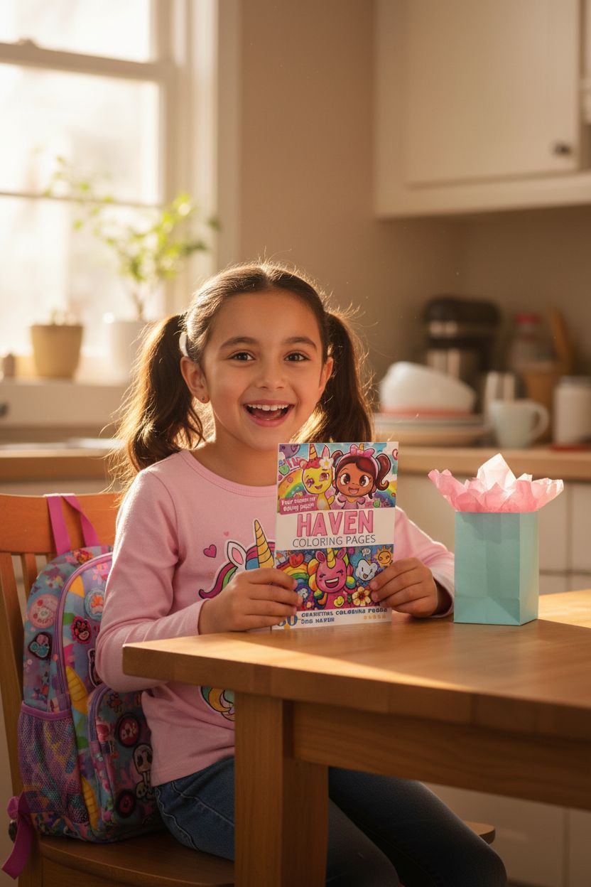 Haven coloring book in use