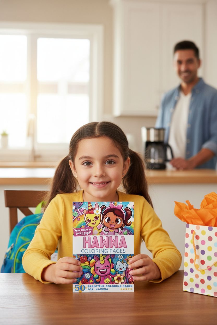 Hawwa coloring book in use