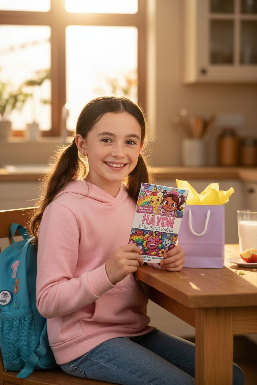 Haydn coloring book in use