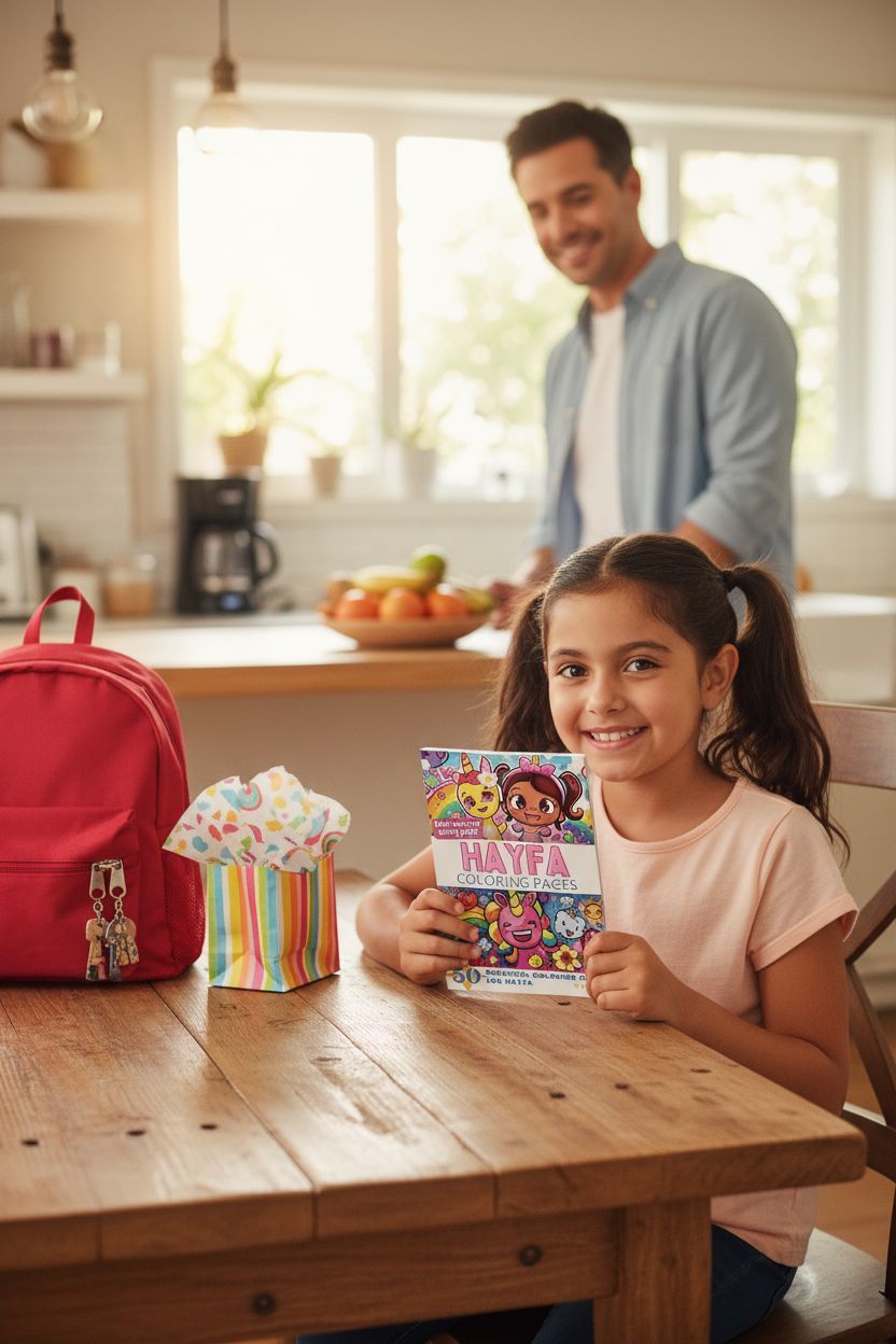 Hayfa coloring book in use