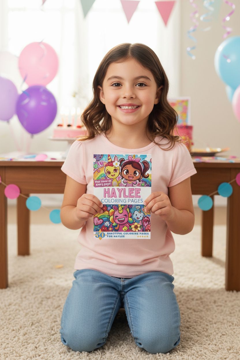 Haylee coloring book in use