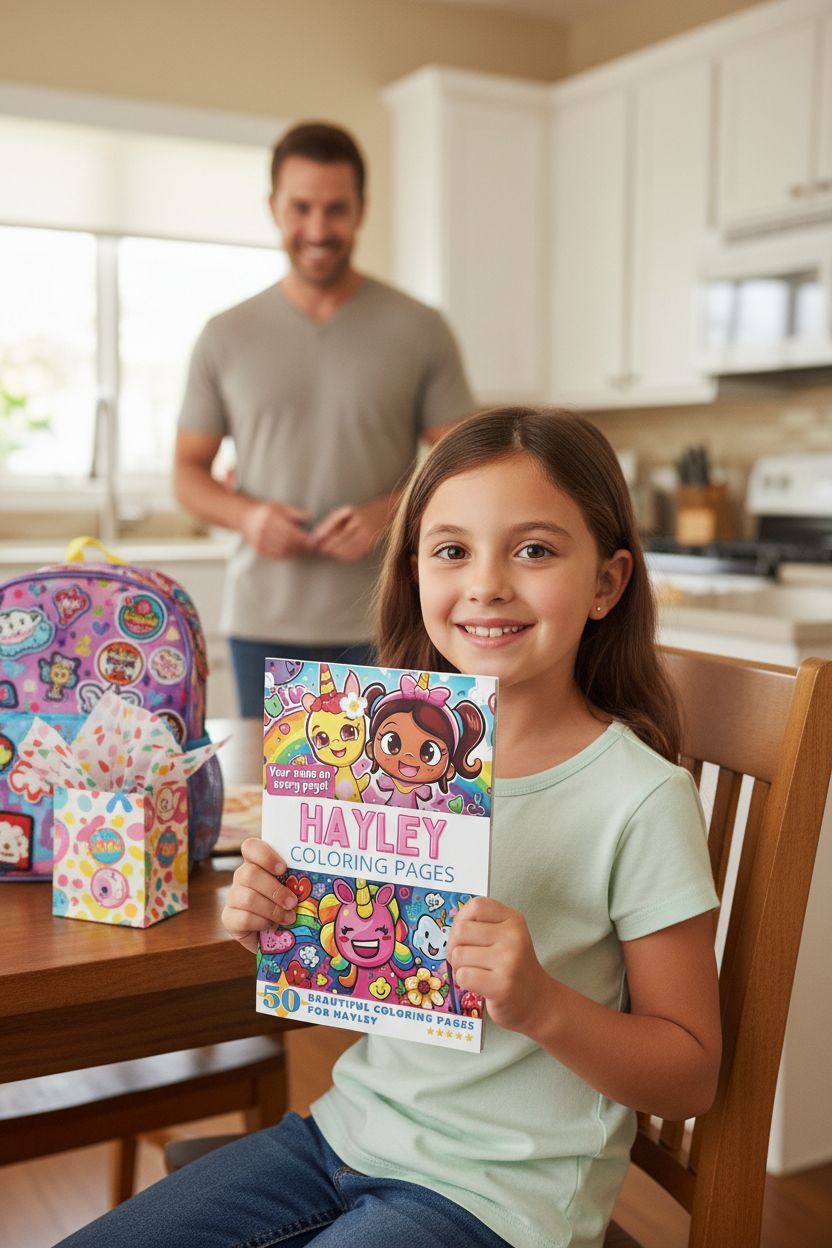 Hayley coloring book in use