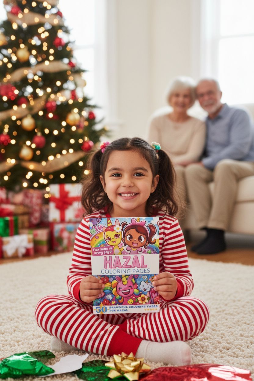Hazal Christmas coloring pages gift