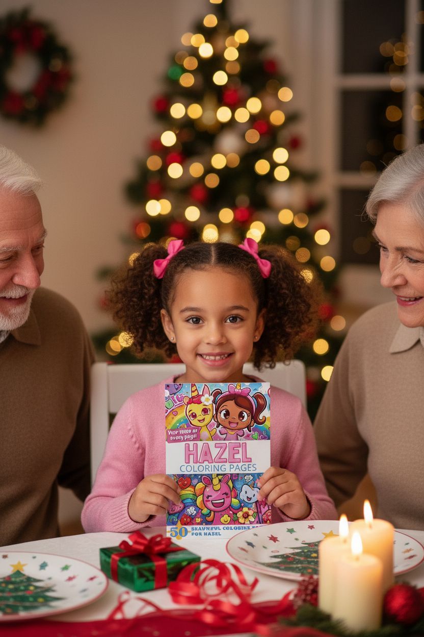 Hazel Christmas coloring pages gift