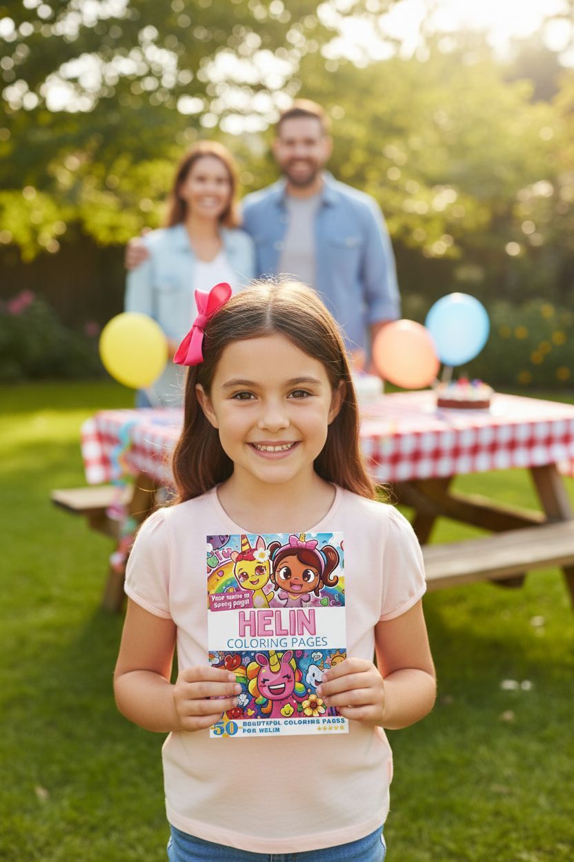 Helin coloring book in use