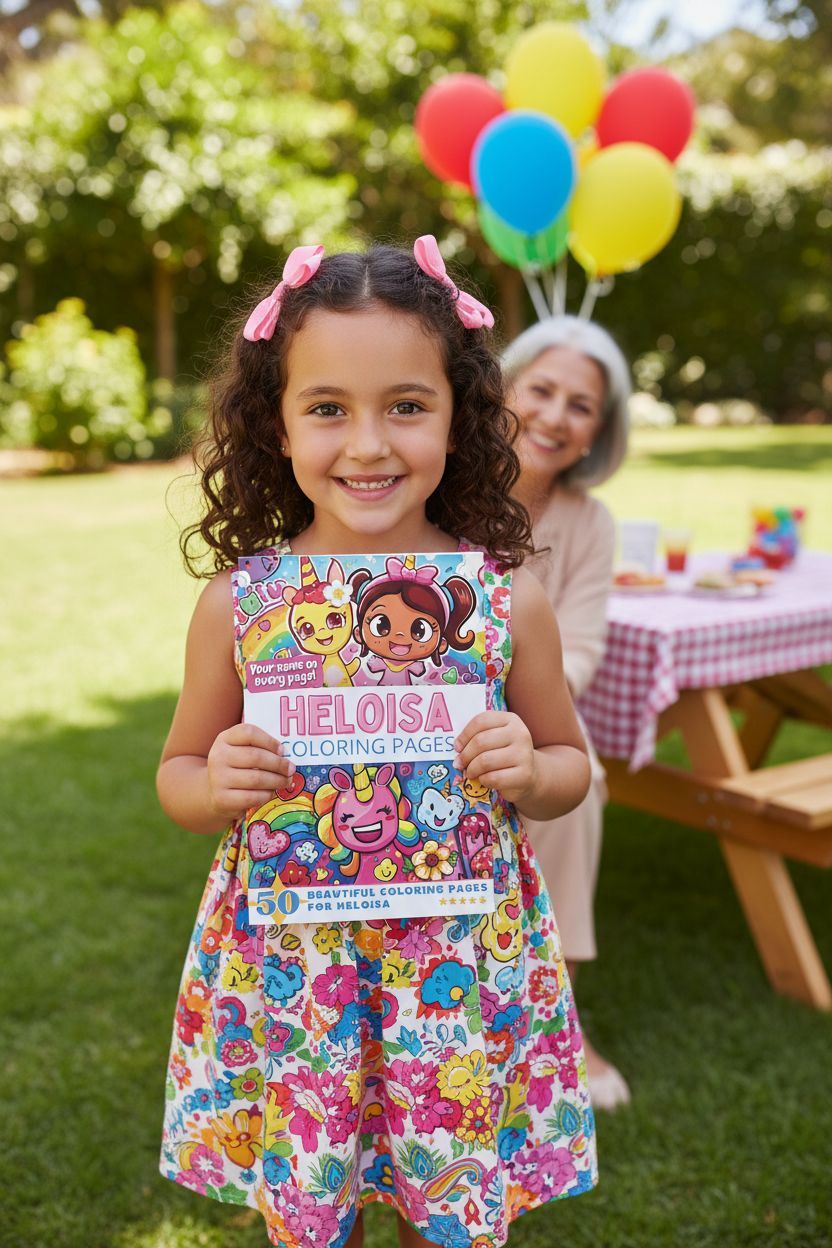 Heloisa coloring book in use