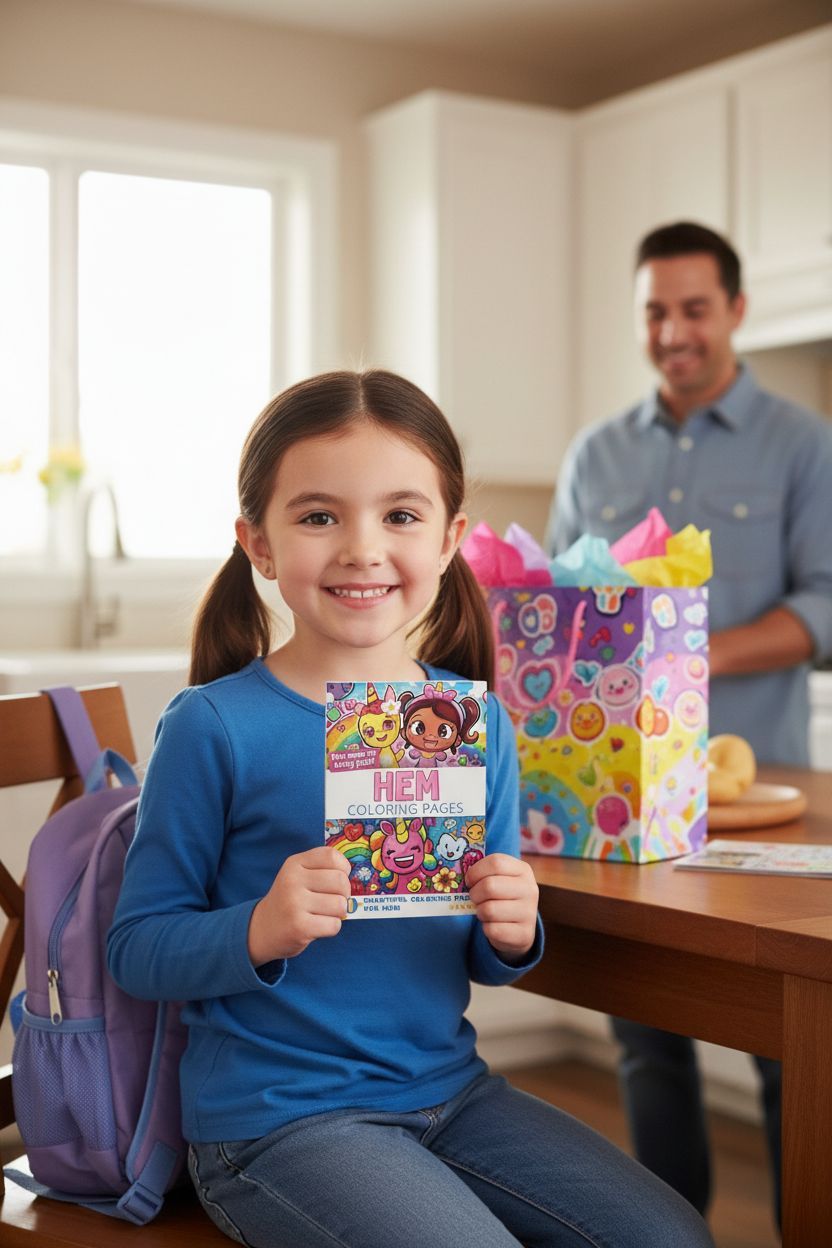 Hem coloring book in use