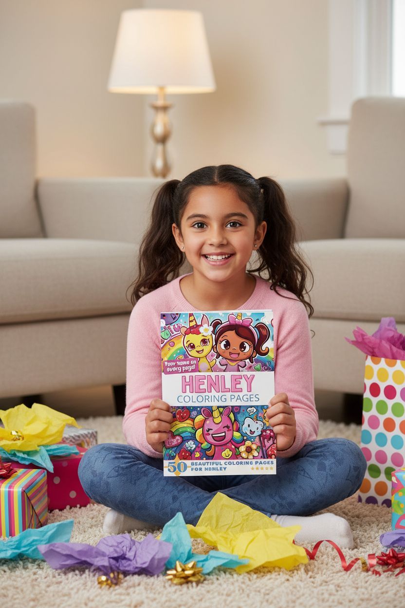 Henley coloring book in use