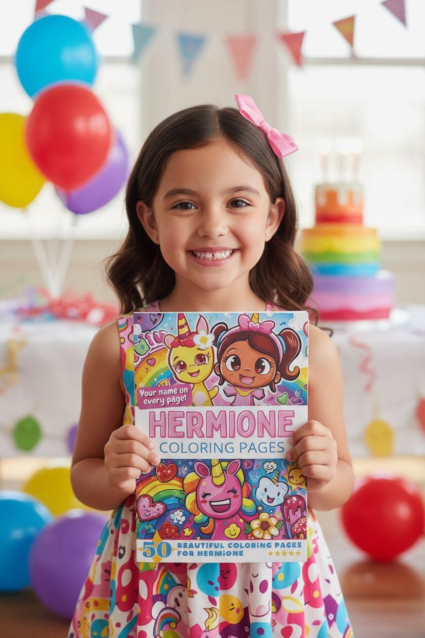 Hermione coloring book in use