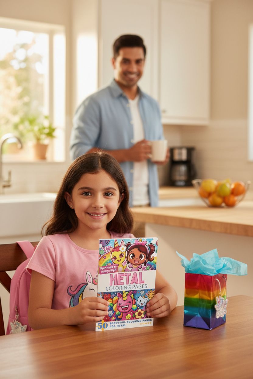 Hetal coloring book in use